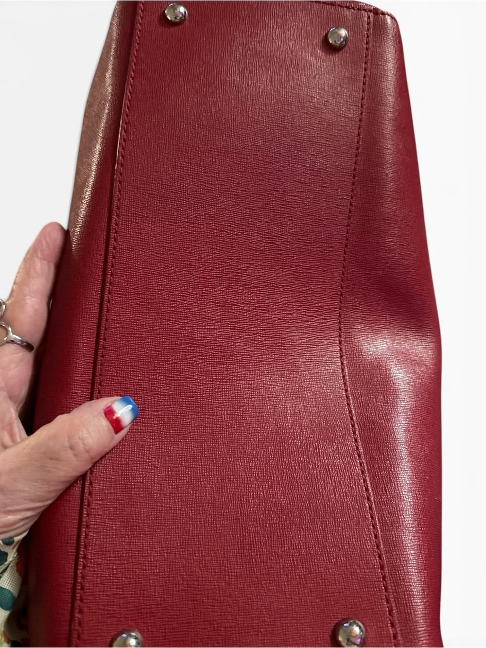 Furla Crimson Dome Leather Top-Handle Satchel Excellent Condition - Picture 6 of 8